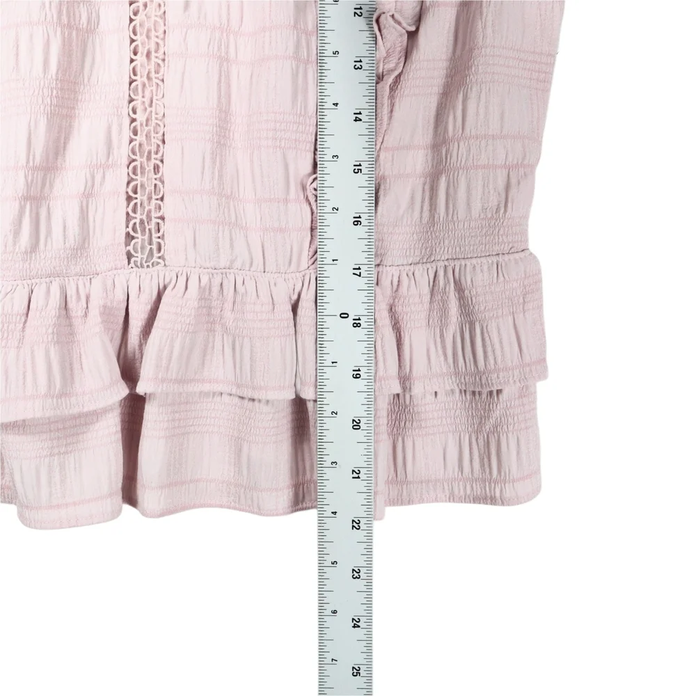 Milk & Honey Blouse Women's Pink Ruffle Tiered Size Large - Picture 12 of 13